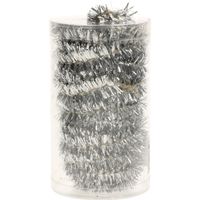 1x stuks folie tinsel slingers/guirlandes zilver 20 meter kerstslingers