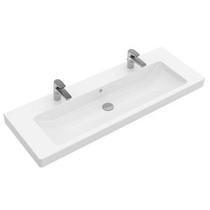 Villeroy & Boch Subway 2.0 meubelwastafel 130x47cm 2 kraangaten met overloop ceramic+ wit 7176D2R1