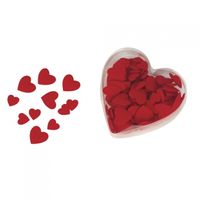 100x Rode velours valentijns strooihartjes - thumbnail
