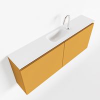 Toiletmeubel Mondiaz Ture | 120 cm | Meubelkleur Ocher | Eden wastafel Talc Midden | 1 kraangat Toiletmeubel Mondiaz Ture | 120 cm | Meubelkleur Ocher | Eden wastafel Talc Midden | 1 kraangat