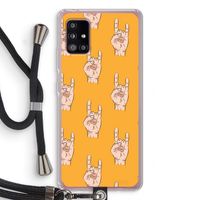 Rock: Samsung Galaxy A51 5G Transparant Hoesje met koord