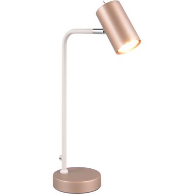 LED Bureaulamp - Tafelverlichting - Trion Marona - GU10 Fitting - Rond - Koffie - Metaal