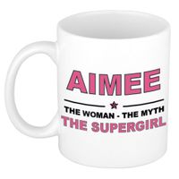 Aimee The woman, The myth the supergirl cadeau koffie mok / thee beker 300 ml - thumbnail