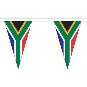 Zuid Afrika Vlaggetjes vlaggenlijn slinger - 500 cm - polyester - binnen/buiten - versiering