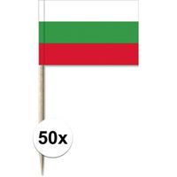 50x Cocktailprikkers Bulgarije 8 cm vlaggetje landen decoratie - thumbnail