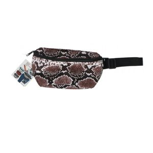 Heuptasje/buideltasje/fanny pack bruine slangenprint 22 x 15 cm