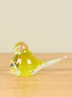 Glazen vogeltje olijf, 7 cm - thumbnail