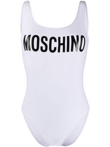 Moschino maillot de bain à logo imprimé - Blanc