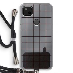 Rooster: Pixel 4a Transparant Hoesje met koord