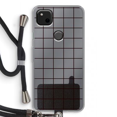 Rooster: Pixel 4a Transparant Hoesje met koord