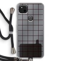 Rooster: Pixel 4a Transparant Hoesje met koord