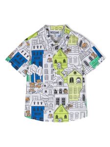 Moschino Kids chemise boutonnée à imprimé graphique - Blanc