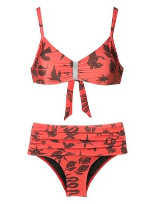 Lygia & Nanny bikini Anne à plaque logo - Marron
