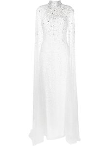 Jenny Packham Ingrid crystal-embellished gown dress - Blanc