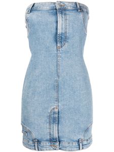 MOSCHINO JEANS robe-bustier en jean à coupe courte - Bleu