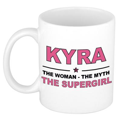 Kyra cadeau mok - Woman Myth Supergirl - naam koffiemok - 300 ml - collega - moederdag