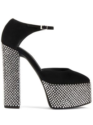 Giuseppe Zanotti sandales Bebe à ornements en cristal 150 mm - Noir