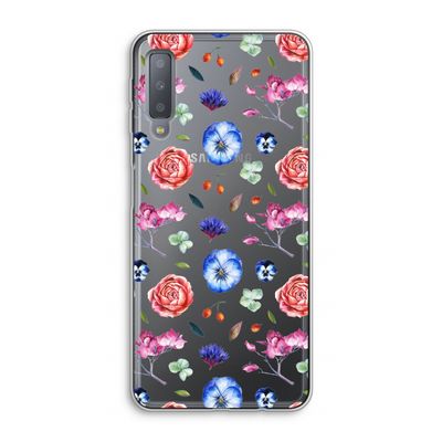 Bloemetjes: Samsung Galaxy A7 (2018) Transparant Hoesje
