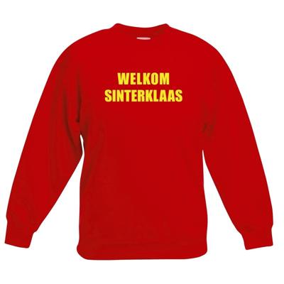 Sinterklaas trui - sweater - rood - Welkom Sinterklaas - voor kinderen Sinterklaas trui - sweater - rood - Welkom Sinterklaas - voor kinderen