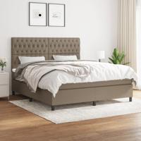 Boxspring met matras stof taupe 180x200 cm