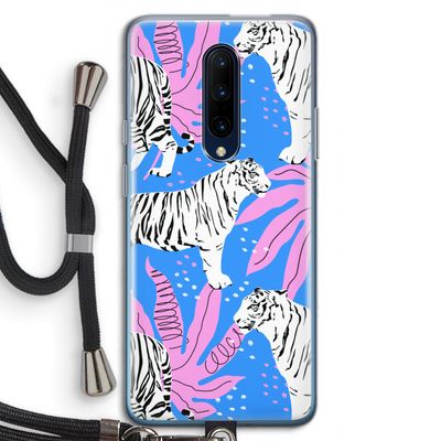 Tijger: OnePlus 7 Pro Transparant Hoesje met koord