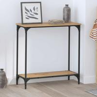 Wandtafel met plank artisanaal eikenkleurig 75 x 30.5 x 75 cm