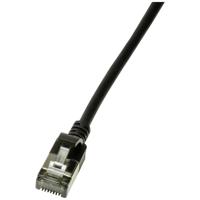 LogiLink CQ9053S RJ45 Netwerkkabel, patchkabel CAT 6A U/FTP 2.00 m Zwart Extreem dun, Vlambestendig, Flexibel, Folie afscherming, Halogeenvrij, Snagless,