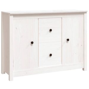 The Living Store Dressoir - Grenenhout - 100 x 35 x 74 cm - Wit