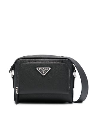 Prada sacoche à logo émaillé - Noir
