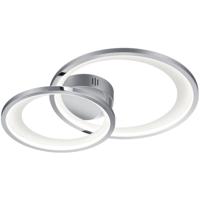 LED Plafondlamp Dimbaar Warm Wit 3000K - 29W - Ovaal Chroom Aluminium