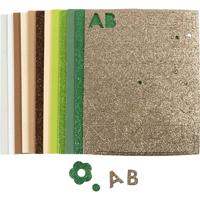 Creativ Company Foam vellen, afm 14x25 cm, dikte 2 mm, natuurlijke kleuren, 12 vel/ 1 doos