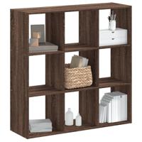 Boekenkast 102x32x102 cm bewerkt hout bruin eikenkleur