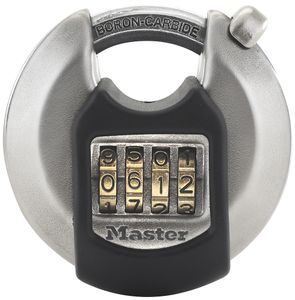 MASTER LOCK 70 mm breed Excell-hangslot van zink met schijf en versterkte beugel; vrije combinatiekeuze