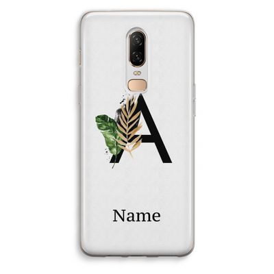 Charcoal Flora: OnePlus 6 Transparant Hoesje Charcoal Flora: OnePlus 6 Transparant Hoesje