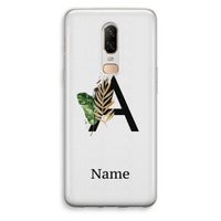 Charcoal Flora: OnePlus 6 Transparant Hoesje