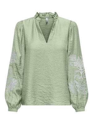 Only Onlnew Malou L/s Emb Top Wvn Cs 15344970 T-shirt Lange Mouw 5008685 Laurel Green