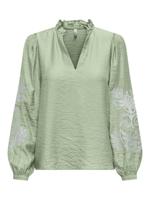 Only Onlnew Malou L/s Emb Top Wvn Cs 15344970 T-shirt Lange Mouw 5008685 Laurel Green