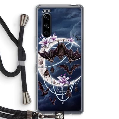 Vleermuizen Maan: Sony Xperia 5 Transparant Hoesje met koord