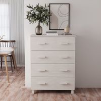 Dressoir 79x40x103,5 cm massief grenenhout wit