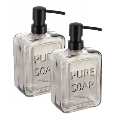Zeeppompje - 2x - glas - tint zwart - pure soap - vrijstaand