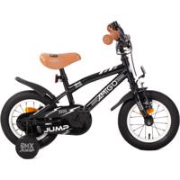 AMIGO Jongensfiets BMX Jump 12 Inch 22 cm Jongens Terugtraprem Zwart/Wit - thumbnail