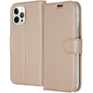 Accezz Wallet Case voor Apple iPhone 12 Pro Max Telefoonhoesje Goud