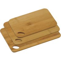 Set van 3x bamboe houten snijplanken 14 x 22/21 x 30/24 x 35 cm - Snijplanken - thumbnail
