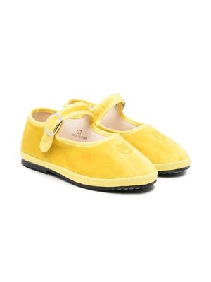 Little Bear ballerines brodées à boucle - Jaune