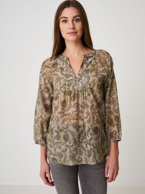 Blouse met 3/4 mouwen en paisley print