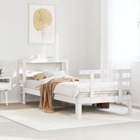 Bedframe met hoofdeinde zonder matras 90x200 cm wit