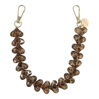 Telefoonkoord Heart - Luipaard Bruin - Goud Telefoonkoord Heart - Luipaard Bruin - Goud