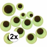 2x Wiebel oogjes glow in the dark 30 stuks   -