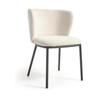 Kave Home Ciselia eetkamerstoel bouclé Wit