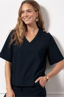 Studio Anneloes Sierra Waffle Top 13075 T-shirt Korte Mouw 6900 Dark Blue
